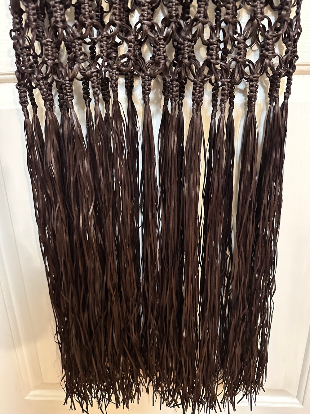 H&M Viral Brown Crochet Fringe Maxi Dress size Medium - Picture 11 of 14